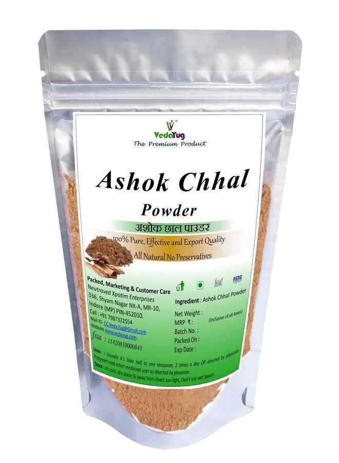 VY VedaYug Ashoka Bark Powder, 200g | Ashoka Chaal (Saraca Indica) Asoca Chhal Pure and Organically Processed Fine | Food-Grade Stand-Up Zipper Pouch - 200g